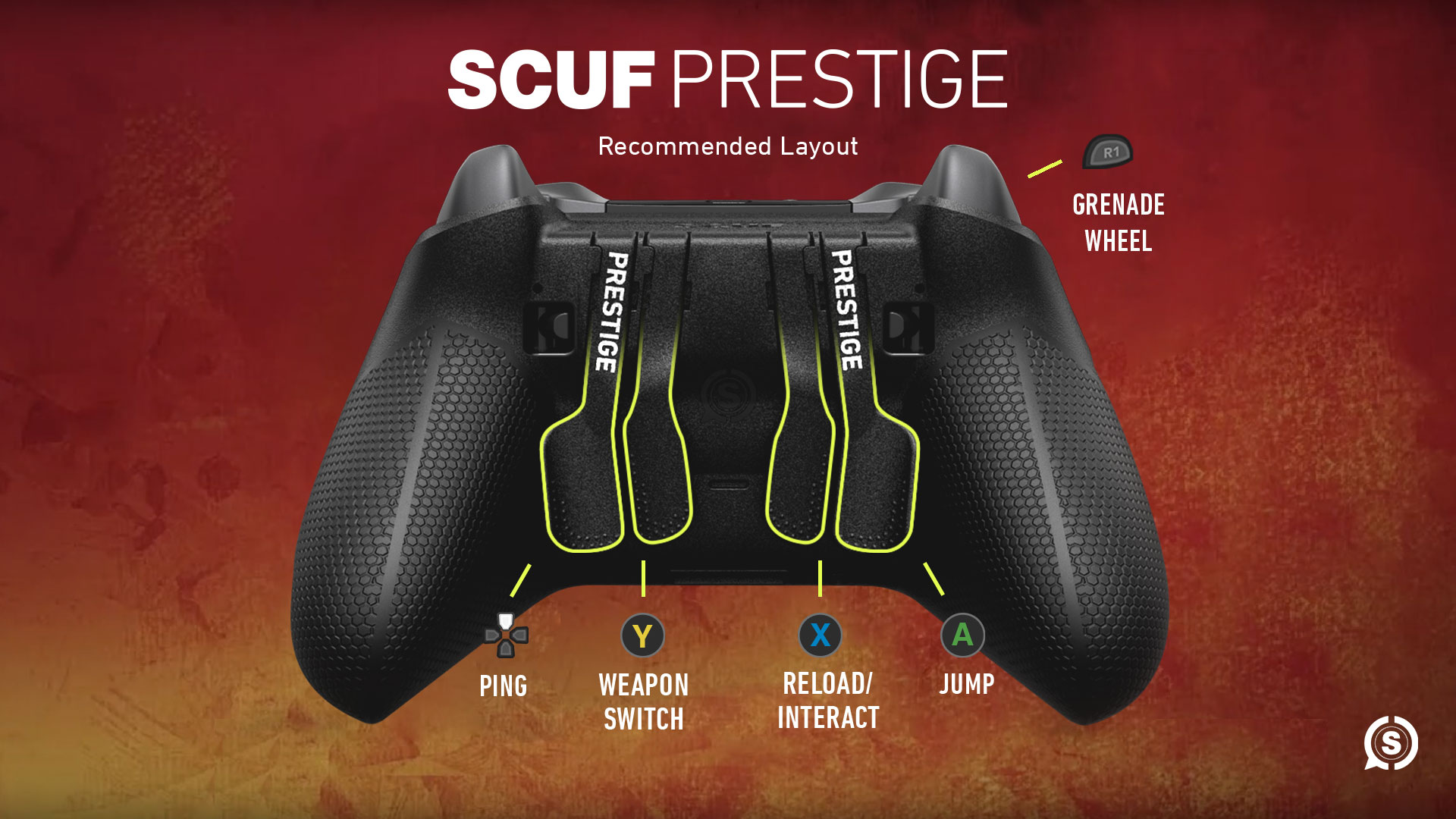 SCUF Prestige Xbox One Apex Legends Controller Layout