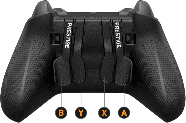 Back of the controller showing paddles (extra buttons).